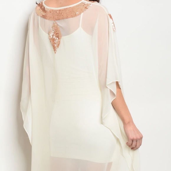 ☀️IVORY SEQUINS MESH DRESS - Picture 2 of 4